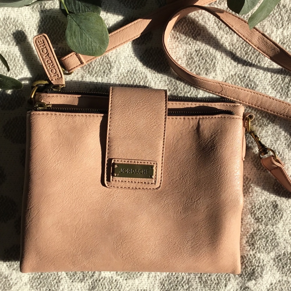 Jordache Nude Leather Crossbody